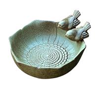 Ceramic Bird Bath - Birds Bath Bowl | Parrot Watering Container | Hummingbird Feeding Container | Large Birdbasin Feeding Tray | Parakeet Bathing Dish For Deck Balcony Lawn Decor