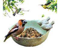 Ceramic Bird Bath, Ceramics Drinking Bowl, Retro Finish Food Container, Green Container Ceramic Round- Garden Bird Bath And Wildlife Drinker, For Outdoor Backyards Gardens To Attract Small Animals