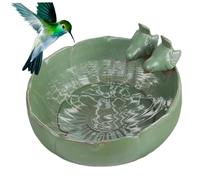Ceramic Bird Bath for Outside, 21cm Peach Blossom Shaped Birdbath Bowl, Vintage Bird Feeders for Outdoors, Garden, Tabletop, Deck, Balcony