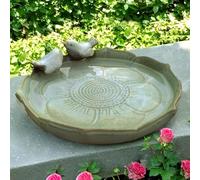 Ceramic Bird Bath | Vintage Ceramic Bath Bowl |Feeding Bowl - 10 Inch Humming Watering Container, Adorable Multifunctional Parrot Feeders, For Garden Deck, Decorative Parakeet Feeder