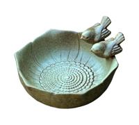 Ceramic Bird Baths for Outdoors - Garden Outdoors Bird Bath Feeder Bowl | Multi-Functional Birdbaths Yard Decor Floor Birdfeeder Tray for Bees Hummingbirds Parrots Squirrels