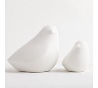 Ceramic Birds Figurines for Home Decor Modern Home Decor for Shelves Small Birds Statues for Living Room, Bookshelf, TV Stand, A Set of 2 White Porcelain Pigeons Birds for Christmas Decorations
