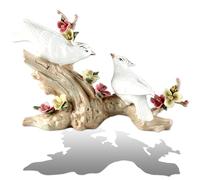 Ceramic Birds Flower Statues Magpie Figurines Porcelain Trunk Sculpture, Pottery Home Decor, Art Figure Desktop Decorations, Marry Great Gift Crafts, Ornaments for Home Party