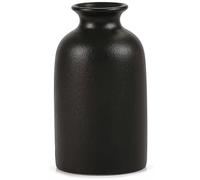 Matte Black Ceramic Vase for Dry Flowers - Modern Minimalist Home Decor 5.8" Tall, Fits Table,Shelf,Fireplace,Bedroom,Living Room & Kitchen