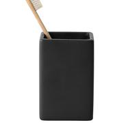 Ceramic Black Square Toothbrush Holder for Bathrooms - 1 Cup Square Toothbrush Toothpaste Holders, Bathroom Tumbler Cup Reusable Toothbrush Mouthwash Cup, Bathroom Counter Organizer.