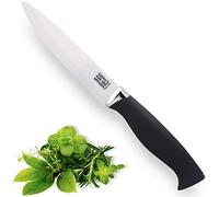 Taylors Eye Witness Ceramic Blade Utility Knife with Sheath 5 Inch/13 cm. White Zirconia Ceramic Blade with Black Soft Grip Handle. Corrosion/Rust Resistant. Stays sharp far longer than steel.