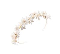 Ceramic Blossom Wedding Headpiece With Shimmering Rhinestones & Alloy Frame For Bridal Party Practical Alloy Hair Clip For Women