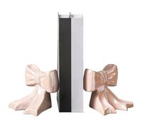 Ceramic Bookends, Bow Cute Book Ends Non Slip Cute Bookends for Home Decor Bookshelf Office Desk Decoration 1 Pair