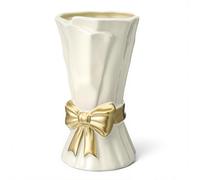 Ceramic Bow Vase White Flower Vase for Home Decor White Ceramic Vases for Boho Style Cute Modern Bouquet Flower Vases 9.2 Inch Large Vasefor Shelf Decor Table Living Room Wedding Farmhouse Office