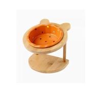 Ceramic Bowl with Shelf for Pet,Bevel Neck Guard, Water and Food Bowl, Pet Accessories, Cat and Dog(Orange)