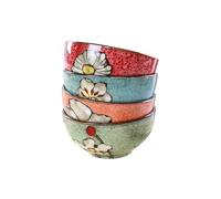 Ceramic Bowls For Kitchen, 28oz - Bowl Set of 4 - For Cereal, Salad, Pasta, Soup, Ramen, Serving etc - Dishwasher, Microwave, and Oven Safe - For Breakfast, Lunch and Dinner (Blue+Red+Green+Pink)
