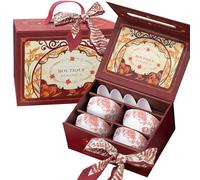 Ceramic Bowls Underglaze Red Sets, Japanese Bowl Gifts Include 4 Soup Spoons 4 Bowls, Salad, Cereal, Japanese Snacks Bowl, Premium Gift Box Suitable Birthday Gifts for Women, Christmas, Easter etc