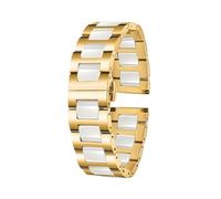 Ceramic Bracelet Strap 20mm 22mm Quick-Release Sports Wristband For Men And Women Replace Watch Band(C-gold-white,22mm)