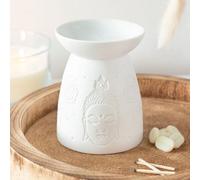 Ceramic Buddha Face Oil Burner - White