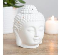 Ceramic Buddha Head Oil Burner - White