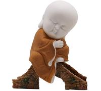 Ceramic Buddha Statue Monk Figurine Creative Ornaments Gift Classic Chinese Delicate Ceramic Arts and Crafts Tea Accessories 4'' Inches,A Art collection