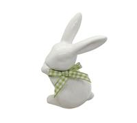 Ceramic Bunny Figurine, Porcelain Easter Bunny Figurine, Porcelain Rabbits Sculpture, White Bunny Statue For Table, Easter Rabbit Sculpture Desk Ornament For Dining Table Centerpiece, Tiered Tray