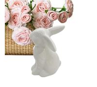 Ceramic Bunny Figurine | Porcelain Holiday Rabbit Decoration Sculpture - White Bunny Figurines for Easter for Tiered Tray, Dining Table Centerpiece