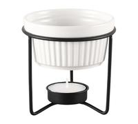 Ceramic Butter and Fondue Warmer - Portable Kitchen Pot for Melting Butter, Chocolate, Cheese, Tea, Sauces, Milk and Desserts, Ideal for Home Cooking, Snacks, Seafood