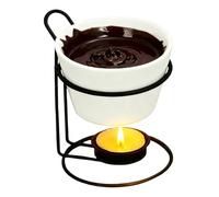 Ceramic Butter & Chocolate Melting Pot - Mini Fondue Pot for Butter, Chocolate, Cheese, Candle Wax - Perfect for Home Kitchen, Family Gatherings & Christmas