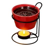 Ceramic Butter & Chocolate Melting Pot - Mini Fondue Pot for Butter, Chocolate, Cheese, Candle Wax - Perfect for Home Kitchen, Family Gatherings & Christmas