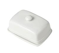 Ceramic Butter Container with Lid Suitable for Kitchen, White | Modern Rectangular Shape, Ceramic Texture, Finishs, Multipurpose Serving Tray Suitable for Kitchen Fridge