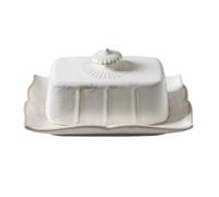 Ceramic Butter Storage Tray with Lid White Butter Service Dish