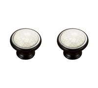 Ceramic Cabinet Pulls, Solid Kitchen Handles, 2 Pack, Plated Surface, Hole Center: 76-96mm, Bow Drawer Pulls