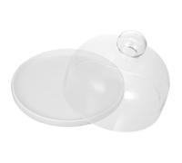 Ceramic Cake Tray with Glass Cover White Serving Dish