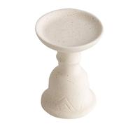 Ceramic Candle Holder Home Decor for Living Room Tabletop Candlelight Dinner Decoration Handcrafted Artisanal Accent(Beige)