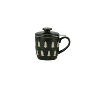 Ceramic Candle Tea Warmer with Candle Holder, Teapot Heating Warmer Base for Tea/Coffee/Milk/Food Warm, Porcelain Heating Furnace Warmer (Globe Mug，Green，300ml)