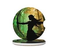 Ceramic Car Coasters 2 Pack-Absorbent Cup Holder Liners For Car, Non Slip Soft Cork Bottom Coasters For Truck Suv Van