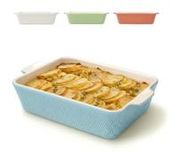 Ceramic Casserole Dish 28cm - Large Baking Dish for Lasagne, Tiramisu - Non-stick Rectangular Bakeware & Serving Dish - High Edge & Deep Lasagne Dish - Oven Proof & Dishwasher & Safe - Blue