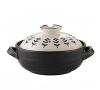 Ceramic Casserole, Japanese Clay Pot Donabe Stone Rice Pot With Lid, Earthen Pot Stockpot Ceramic Casserole Cooker Healthy Cookware Stove Pot Soup Hot(B,1.5L)