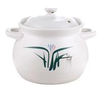 Ceramic Casserole, Small Copper Saucepans Casserole with Lid Ceramics Pots Heat Resistant Round Stew Soup Clay(2.1L/1.9Quarts)