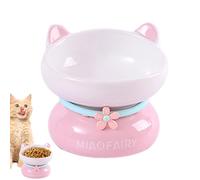 Ceramic Cat Bowl - 15 Degree Tilted Anti Vomit Feeder, Stable Elevated Dish | Slanted Pet Food Bowl Promotes Healthy Digestion For Cats Or Small Dogs With Cute Design For Home Use Water Feeding Statio
