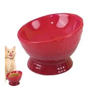 Ceramic Cat Bowl - Cat Bowls, Ceramic Raised Cat Food Bowl for | Ceramic Cat Bowl Raised and Tilted Ceramic Water Bowl Anti -