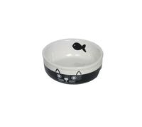 Nobby Face Cat Ceramic Bowl Diameter 13.5 x 5 cm Black/White