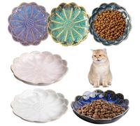 Ceramic Cat Bowl: Set of 6 Cat Feeding Bowls Cat Ceramic Flat Cat Plate Cat Bowl Porcelain Feeding Bowl Cat Food Bowl Small Cat Bowl Set for Food and Water