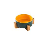 Ceramic Cat Bowl Set, Raised Cat Bowls with Non-Slip Bamboo Stand, Cat Food and Water Bowl Set, Double Cat Feeding Bowls, Pet Dishes for Cats and Small Dogs