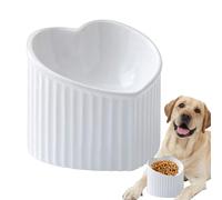 Ceramic Cat Bowls, Ceramic Cat Food Bowl, Ceramic Tilted Pet Water Bowl, Heart-Shaped Flat Water Bowl for Cats, Pet Food Bowl for Small Pets and Cats