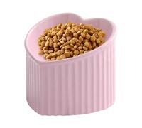 Ceramic Cat Bowls Medium Heart Shape Shallow Slanted Food Water Dish