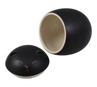 Ceramic Cat Tea Storage Jar 500ml with Lid, Reusable Kitchen Canister | Black Porcelain Finish, Smooth Surface, Fine Cat Pattern, Keeps Aromas Fresh, for Tea, Chocolate, Nuts and Decorative Display