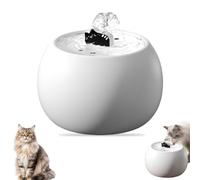 Ceramic Cat Water Fountain, 1L Rechargeable Automatic Pet Dispenser, Automatic Sensor Waterer with Filtered, Large Capacity, for Cats Puppy Drinking Home Outside Watering (White)