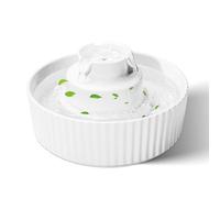 Ceramic Cat Water Fountain, 2.1L/70oz Ceramic Pet Water Fountain Automatic Cat Drinking Fountains Pet Water Bowl, Porcelain Cat Water Dispenser with Ultra-Quiet Pump for Cats and Dogs (White)