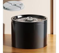 Ceramic Cat Water Fountain 33.82oz/1L Automatic Super Silent Pet Drinking Dispenser with 7 Replacement Filters Dog Water Bowl Dispenser - for Pets Indoor(Ceramic Black)