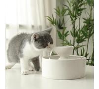 Ceramic Cat Water Fountain, Ultra Quiet Automatic Pet Water Dispenser, Easy to Clean Circulating Oxygen System