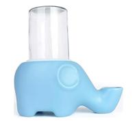 Ceramic Cat Water Fountain w/Glass Bttle 500ml Automatic Pet Dispenser Ultra-Quiet Elephant Shape Drinking for Cats Dogs - Won't Wet The Chin(Blu)