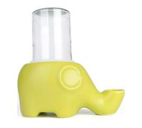 Ceramic Cat Water Fountain w/Glass Bttle 500ml Automatic Pet Dispenser Ultra-Quiet Elephant Shape Drinking for Cats Dogs - Won't Wet The Chin(Gelb)