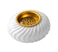 Ceramic Censer White Bowl Shaped Ornamental Desk Decor | Elegant Minimalist Modern Style, Fragrance Diffusion and Easy Cleaning, Tabletop Accent for Home Ambience